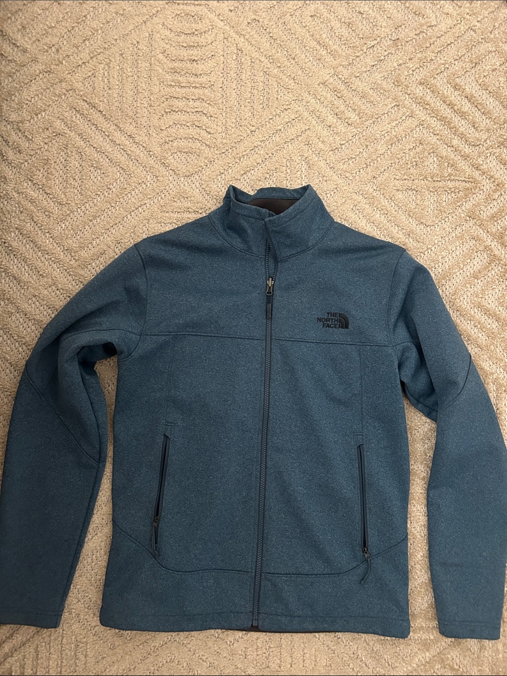 The North Face Men's Teal Blue and Black Full-Zip Mid weight windstopper Jacket